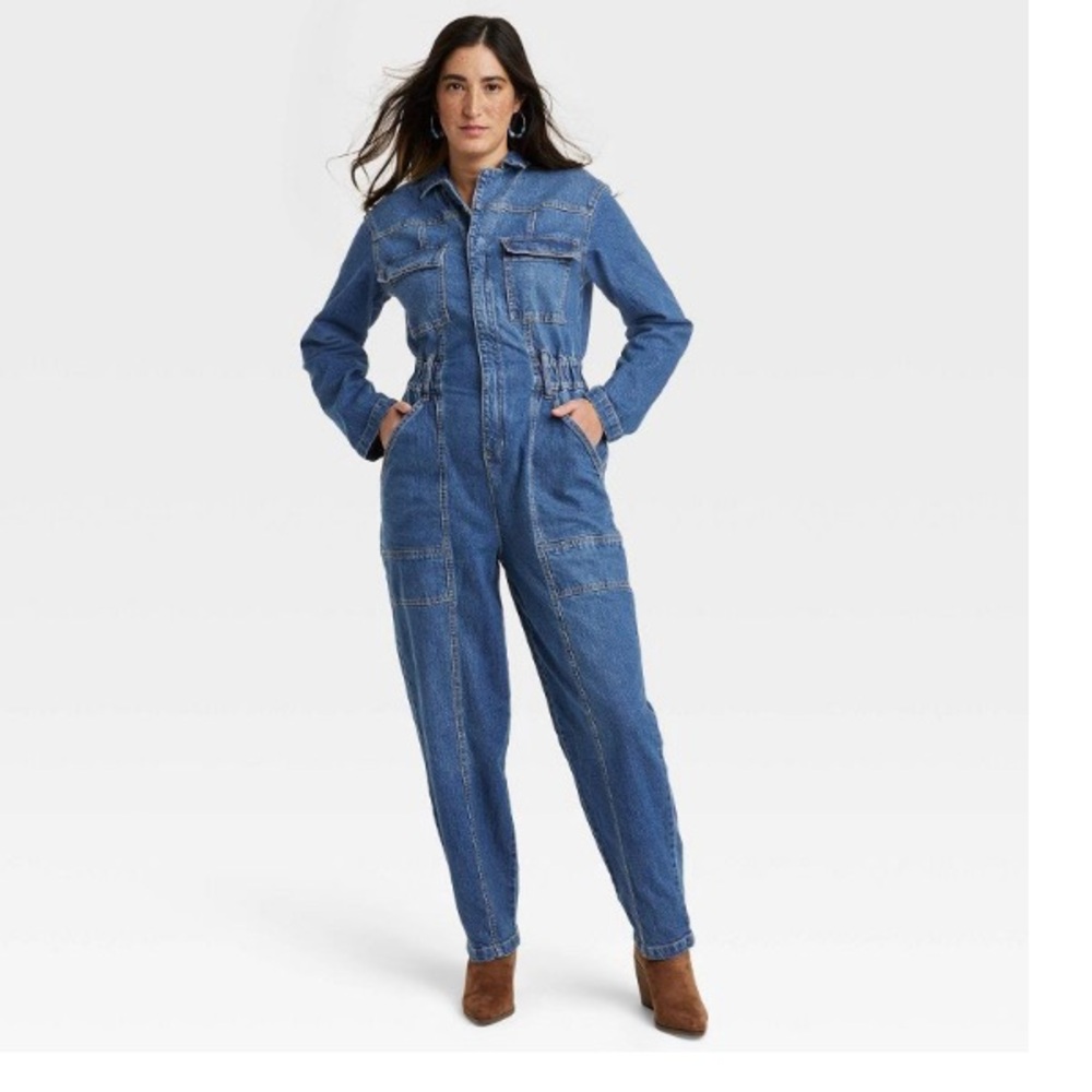Universal Thread Indigo Denim Jumpsuit